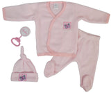 4 Piece Fleece Set - Pink Emerald Clover