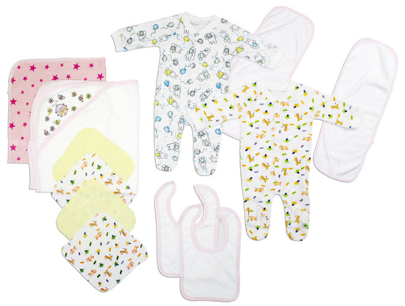 Newborn Baby Girls 16 Pc Layette Baby Shower Gift Emerald Clover