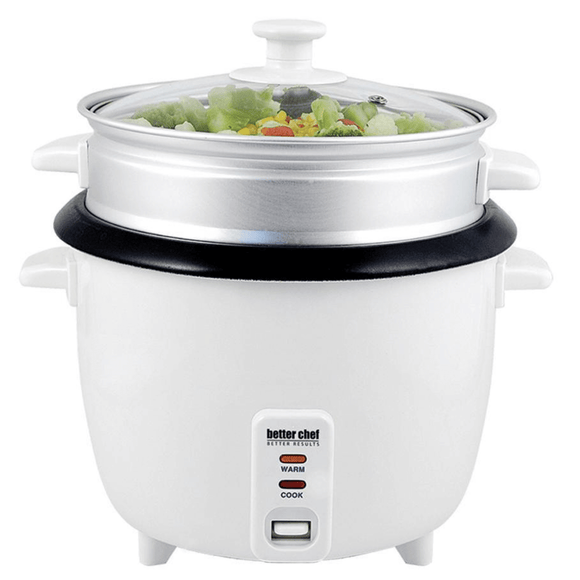 Better Chef 10-Cup - 20-Cup Cooked - Non-Stick Rice Cooker with Steame