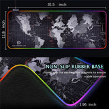Gaming World Map 1 Touch Light Up Desk Mat - 14 Light Modes
