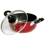 Better Chef 10-Quart Metallic Red Aluminum Dutch Oven with Glass Lid Sky Iapetus