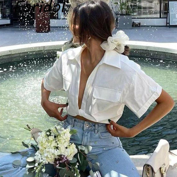 Short Sleeve Pockets Top