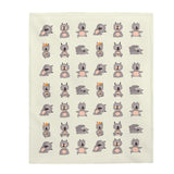 Lama Yoga Poses Velveteen Plush Blanket Yellow Pandora