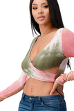 Tie-Dye Wrap Crop Top Indigo Arrowwood