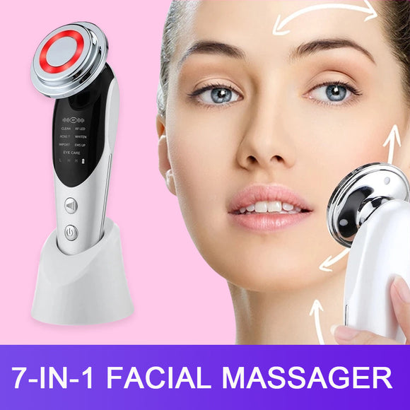 7-in-1 Facial Massager EMS Micro-current Color Light Modes