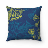 Blooming Floral Double Sided Faux Suede Cushion - 4 Sizes Yellow Pandora
