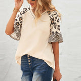 Leopard Print Sleeve Top Yellow Pandora