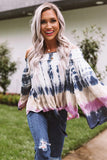 Love Triangle Off Shoulder Tie-Dye Print Top