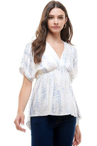 Flowy V-Neck Top with Relaxed Fit Indigo Arrowwood
