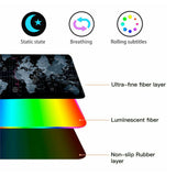 Gaming World Map 1 Touch Light Up Desk Mat - 14 Light Modes