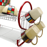 Better Chef 22" 2-Level Colored-Chrome-Plated S-Shaped Dish Rack Sky Iapetus