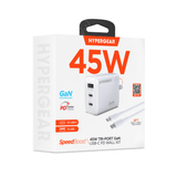 HyperGear SpeedBoost 45W USB-C PD Tri-Port GaN Fast Wall Charger