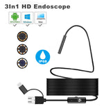 Endoscope 3 In 1 USB Micro USB Type-C Borescope Maroon Asteria