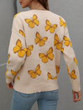 Cartoon Butterflies Knitted Pullover Sweater Silver Sam