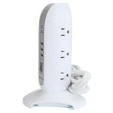 Emerson 5-Outlet + USB Charging Tower with Surge Protection and On/ Of