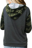 Print Patchwork Hoodie with Kangaroo Pocket