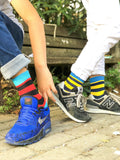 Kids Blue Canary Stripe Socks Orchid Erebus