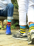 Kids Blue Canary Stripe Socks Orchid Erebus