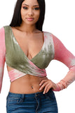 Tie-Dye Wrap Crop Top Indigo Arrowwood