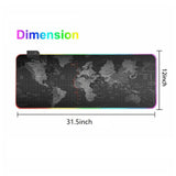 Gaming World Map 1 Touch Light Up Desk Mat - 14 Light Modes
