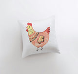 Hen | Peach Hen | Cover and Insert | Modern Farmhouse | Throw Pillow | Maroon Abderus