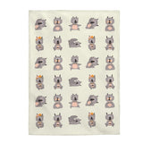 Lama Yoga Poses Velveteen Plush Blanket Yellow Pandora