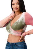 Tie-Dye Wrap Crop Top Indigo Arrowwood