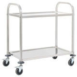 2-Tier Kitchen Trolley 42.1"x21.7"x35.4" Stainless Steel Emerald Ares