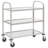 2-Tier Kitchen Trolley 42.1"x21.7"x35.4" Stainless Steel Emerald Ares
