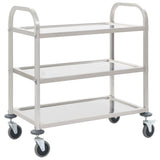 2-Tier Kitchen Trolley 42.1"x21.7"x35.4" Stainless Steel Emerald Ares