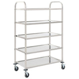 2-Tier Kitchen Trolley 42.1"x21.7"x35.4" Stainless Steel Emerald Ares