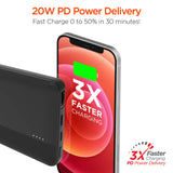 Hypergear 10000mAh 20W PD + USB Power Bank Black
