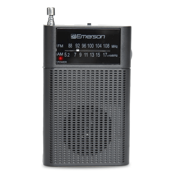 Emerson Portable AMFM Radio with Built-In Speaker and Easy Removable B