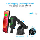 Naztech Smart Grip Wireless Charging Car Mount Black