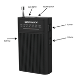 Emerson Portable AMFM Radio with Built-In Speaker and Easy Removable B