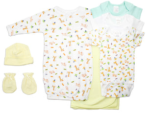 Neutral Newborn Baby 7 Pc Layette Baby Shower Gift