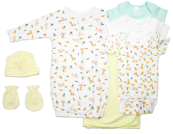 Neutral Newborn Baby 7 Pc Layette Baby Shower Gift