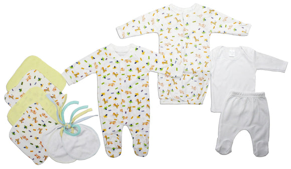 Neutral Newborn Baby 10 Pc Layette Baby Shower Emerald Clover