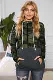 Print Patchwork Hoodie with Kangaroo Pocket