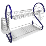 Better Chef 22" 2-Level Colored-Chrome-Plated S-Shaped Dish Rack Sky Iapetus