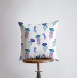 Blue Jelly Fish | Pillow Cover | Throw Pillow | Home Decor | Modern Maroon Abderus