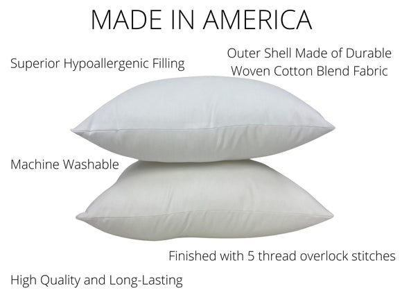 20x12 or 12x20 | Indoor Outdoor Hypoallergenic Polyester Pillow Insert