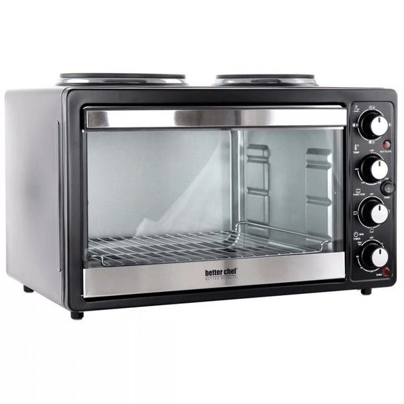 Better Chef Toaster Oven Broiler with Dual Element Solid Burners