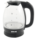 Better Chef 7-Cup Cordless Borosilicate Glass Electric Kettle with LED Sky Iapetus