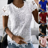 Women's Summer Short Sleeve Lace Top