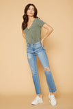 Women's V-Neck SS Surplus Bodysuit in Green