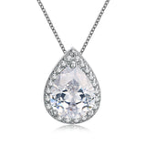 Teardrop Pave Necklace 18K White Gold Plated Pear Iphigenia