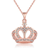 Crown Pendant Necklace 18K Rose Gold Plated Pear Iphigenia