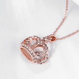 Crown Pendant Necklace 18K Rose Gold Plated Pear Iphigenia