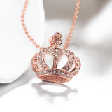 Crown Pendant Necklace 18K Rose Gold Plated Pear Iphigenia